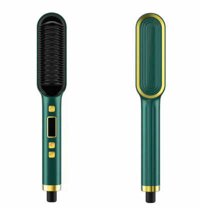 LCD Hair Straightening Comb with Dual-Use Curling Iron - Image #0