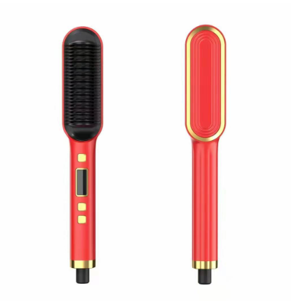 LCD Hair Straightening Comb with Dual-Use Curling Iron - Image #0