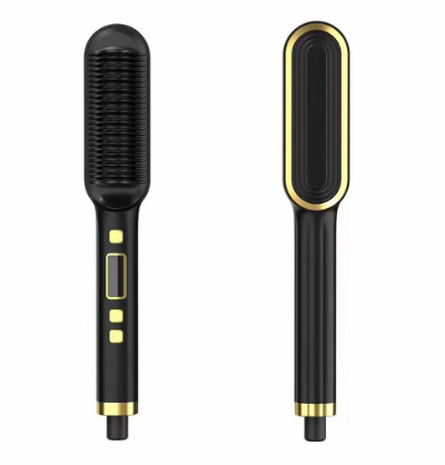 LCD Hair Straightening Comb with Dual-Use Curling Iron - Image #0
